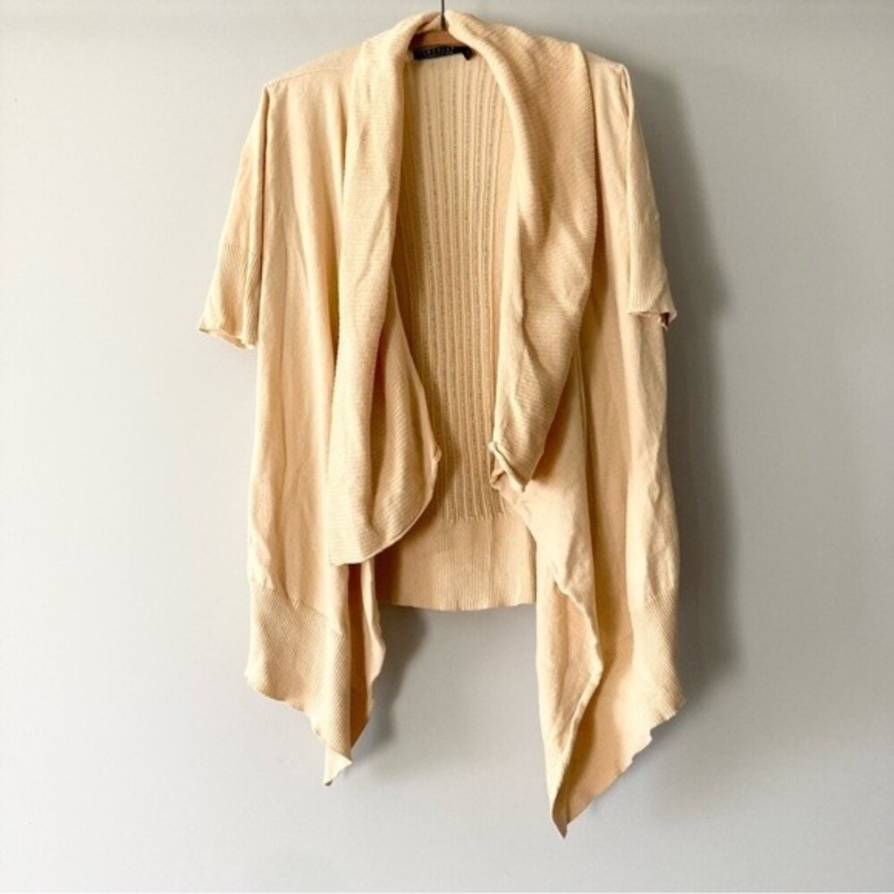 Peruvian Connection Pima Cotton Open‎ Drape Waterfall Plus Size Cardigan XS
